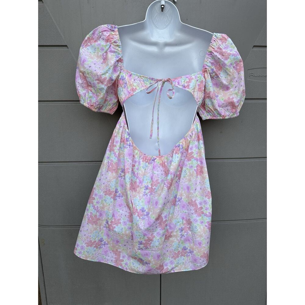 NEW For Love & Lemons Floral Dainty Mini Dress Babydoll Cottage-core Coquette M - Picture 11 of 16